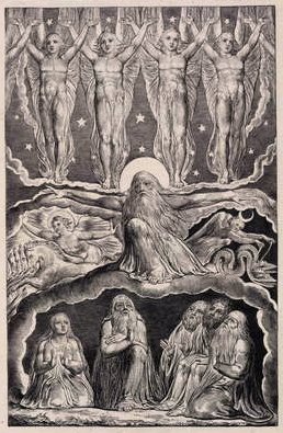The Lord answering Job out of the Whirlwind, plate 14 from Illustrations of the Book of Job, 1825 by William Blake